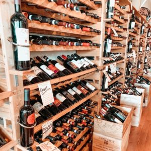 Wine Bottles on Shelves