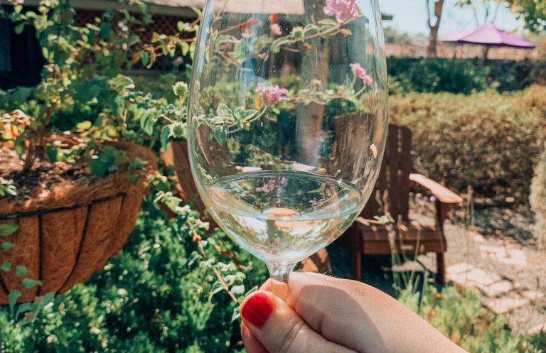 White Wine Glass Flowers