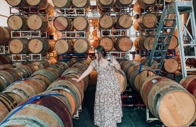 Sabrina in Barrel Room