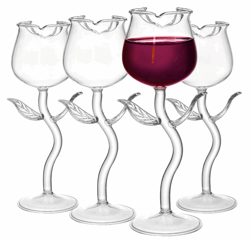 Rose wine glasses