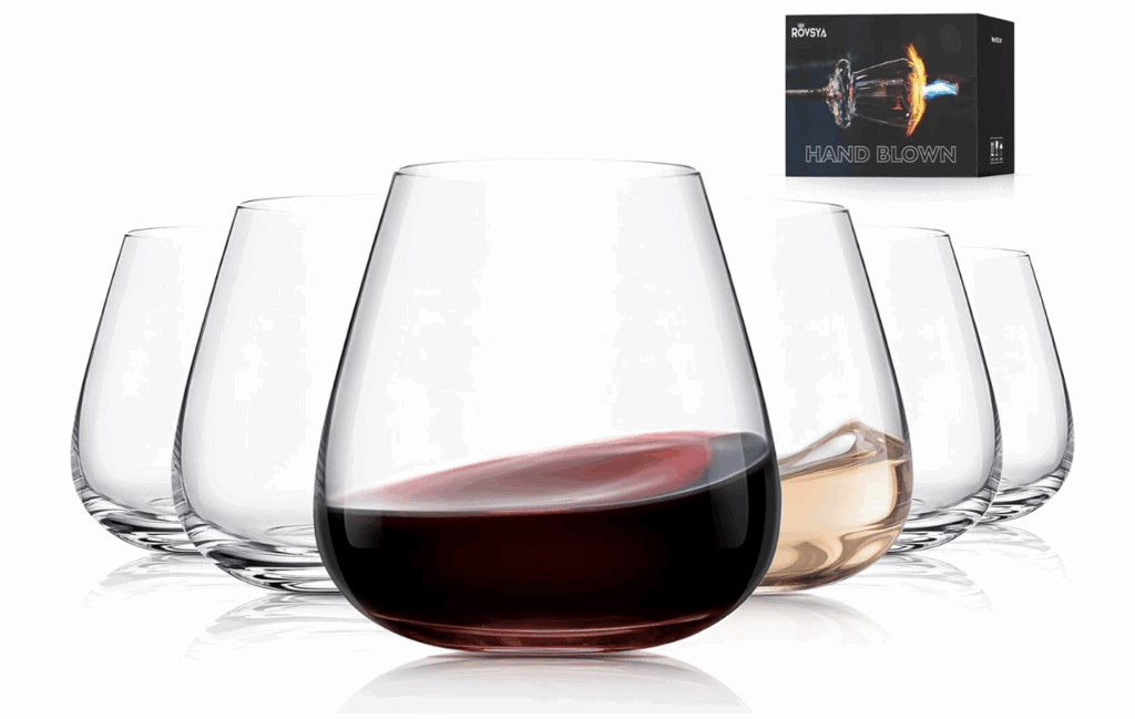 stemless wine glasses